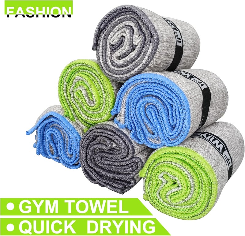 IFWIND 6 Pack Microfiber Gym Towels for Working Out，Fast Drying Workout Accessories Sweat for Gym Gear for Men & Women,Sports Exercise Fitness Gear Tennis Towels for Body Hot Yoga - Image 2